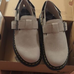 Dr. Martens Beige Leather Mules